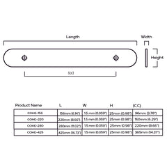 BECKER Grooved D-Bar Handle - Brass