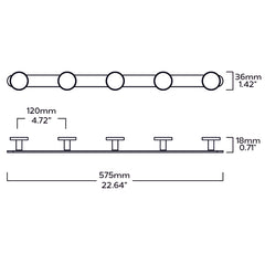 LOVELL Metal Wall Mounted Coat Rack - Brass