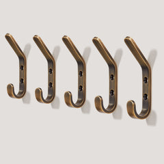 Plank Hardware Accessories Set of 5 Hooks HOFFMAN Tapered Top Hook - Antique Brass