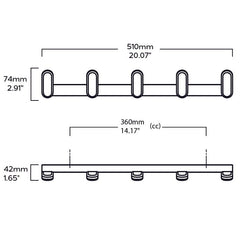 Plank Hardware Accessories LARSSON Wooden Wall Mounted Coat Rack - Oak