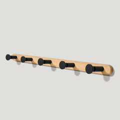 Plank Hardware Accessories PULLMAN Wooden Wall Mounted Coat Rack - Oak / Black