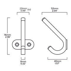 Plank Hardware Accessories SPRATT Winged Hook - Black