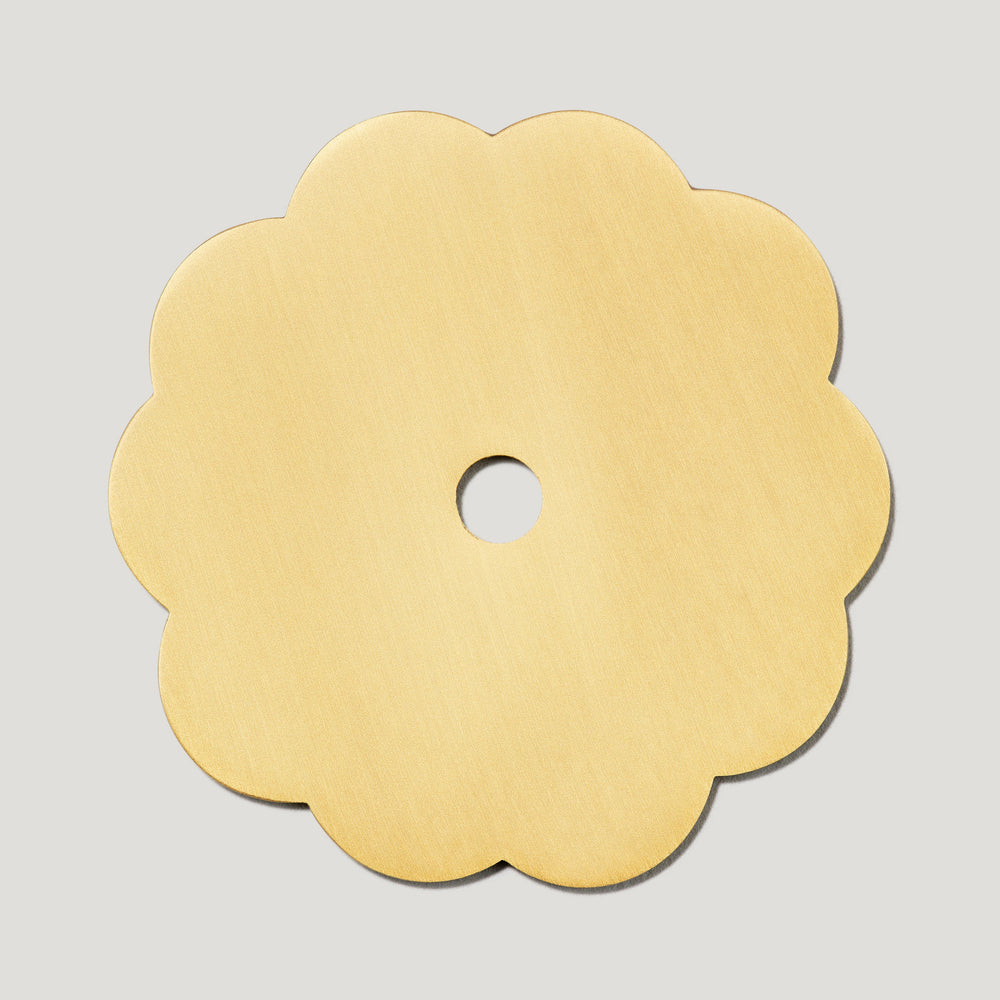 ADA Scallop Knob Backplate - Brass