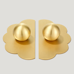 Plank Hardware Cabinetry ADA Split Scallop Knob Backplates - Brass