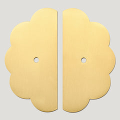 Plank Hardware Cabinetry ADA Split Scallop Knob Backplates - Brass