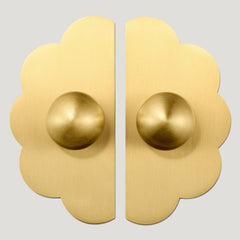 Plank Hardware Cabinetry ADA Split Scallop Knob Backplates - Brass