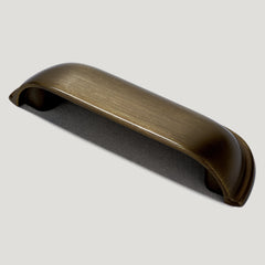 Plank Hardware Cabinetry ALBANY Traditional Cup Pull - Antique Brass