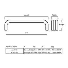 Plank Hardware Cabinetry ALVA D Bar Handle - Black