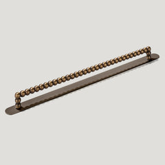 Plank Hardware Cabinetry Handle with Backplate BOBBIN Closet Bar Handle - Antique Brass