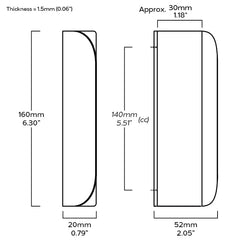 Plank Hardware Cabinetry 160mm (140mm CC) FOLD Long Edge Pull Handle - Aged Brass