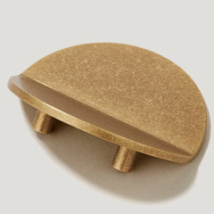 Plank Hardware Cabinetry 70mm (32mm CC) FOLD Round Front Mounted Handle - Aged Brass