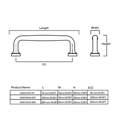 Plank Hardware Cabinetry GRAYSON Traditional D-Bar Handle - Aged Brass