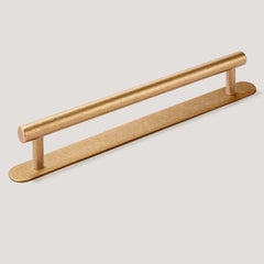 Plank Hardware Cabinetry 252mm (220mm CC) / Handle with Backplate HUDSON T-Bar Handle - Aged Brass