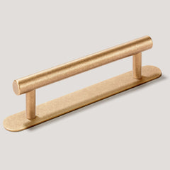 Plank Hardware Cabinetry 160mm (128mm CC) / Handle with Backplate HUDSON T-Bar Handle - Aged Brass