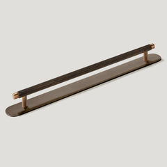 Plank Hardware Cabinetry 420mm (365mm CC) / Handle with Backplate KEPLER Heavyweight Closet Bar Handle - Antique Brass