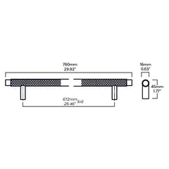 Plank Hardware Cabinetry KEPLER Heavyweight Closet Bar Handle - Brass