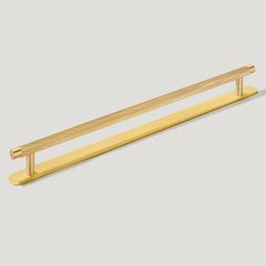 Plank Hardware Cabinetry 420mm (365mm CC) / Handle with Backplate KEPLER Heavyweight Closet Bar Handle - Brass