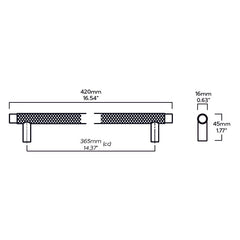 Plank Hardware Cabinetry KEPLER Heavyweight Knurled Handle - Black