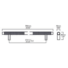 Plank Hardware Cabinetry KEPLER Heavyweight Knurled Handle - Stainless