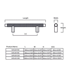 Plank Hardware Cabinetry KEPLER Knurled T-Bar Handle - Antique Brass