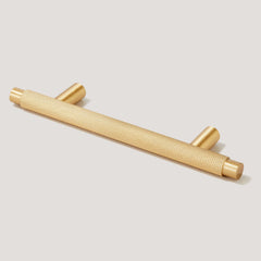 Plank Hardware Cabinetry 160mm (96mm CC) / Handle Only KEPLER Knurled T-Bar Handle - Brass