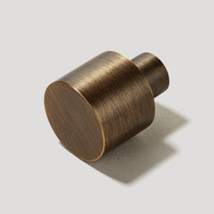 Plank Hardware Cabinetry MAXWELL Button Knob - Antique Brass