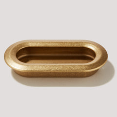 Plank Hardware Cabinetry OLMO Oval Recessed Pull Handle - Aged Brass