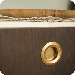 Plank Hardware Cabinetry OLMO Oval Recessed Pull Handle - Aged Brass