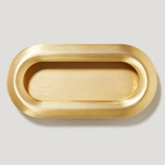 Plank Hardware Cabinetry OLMO Oval Recessed Pull Handle - Brass