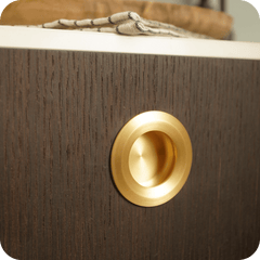 Plank Hardware Cabinetry OLMO Round Recessed Pull Handle - Brass