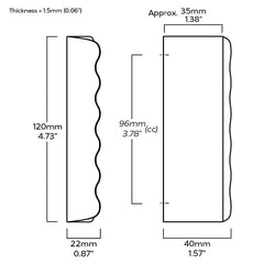 Plank Hardware Cabinetry 120mm (96mm CC) SCALLOP Edge Pull Handle - Brass