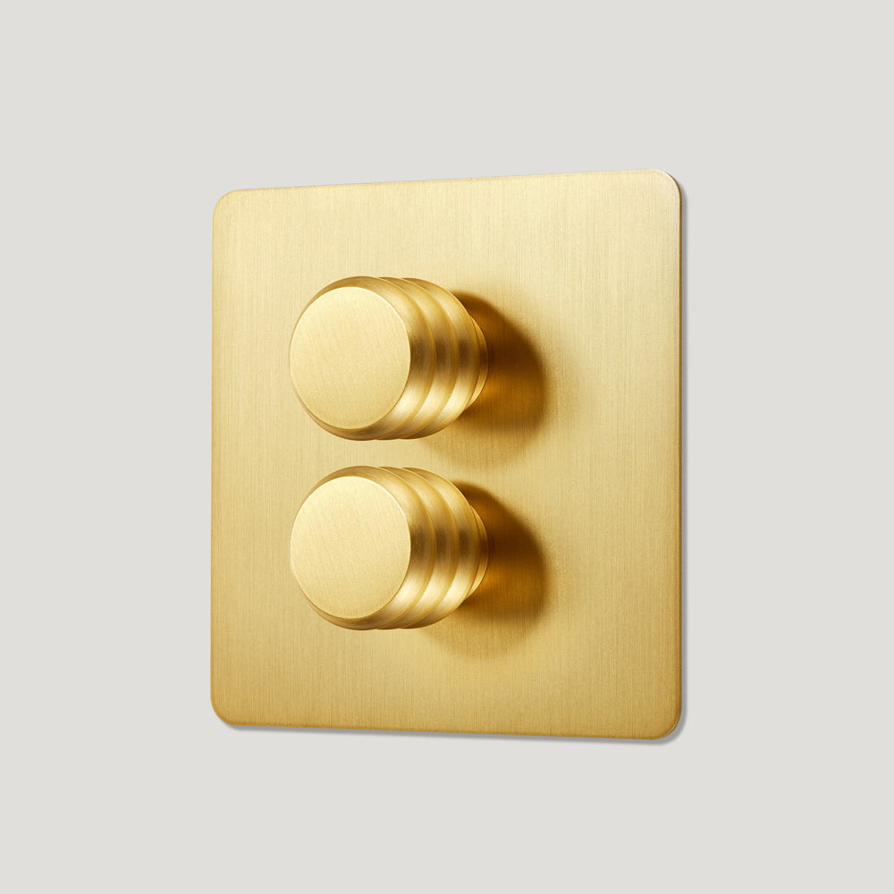 ALVA 2G Dimmer Light Switch - Brass