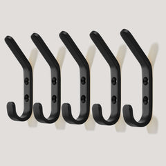 Plank Hardware Hooks Set of 5 Hooks HOFFMAN Tapered Top Hook - Black