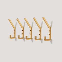 Plank Hardware Hooks Set of 5 Hooks LEVI Square Hook - Brass