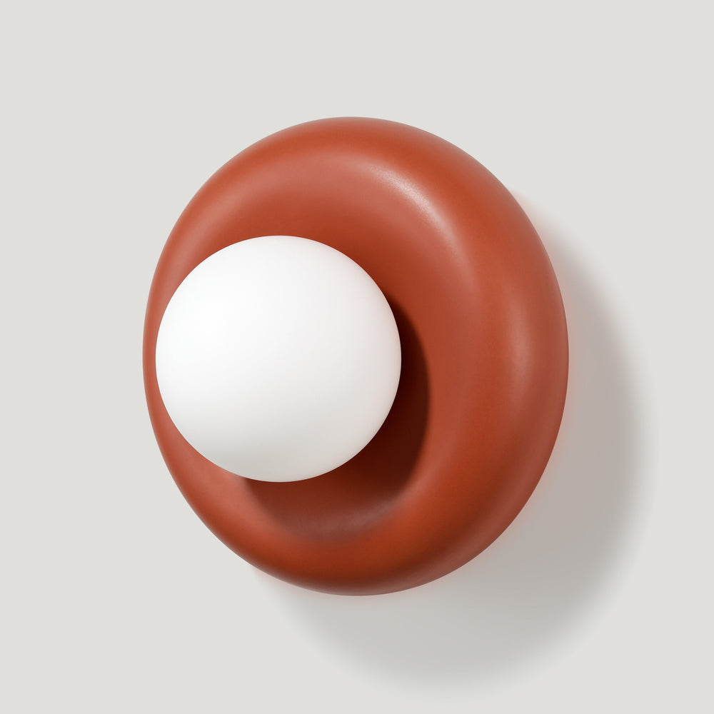 NOVI Ceramic Wall Light - Rust Red