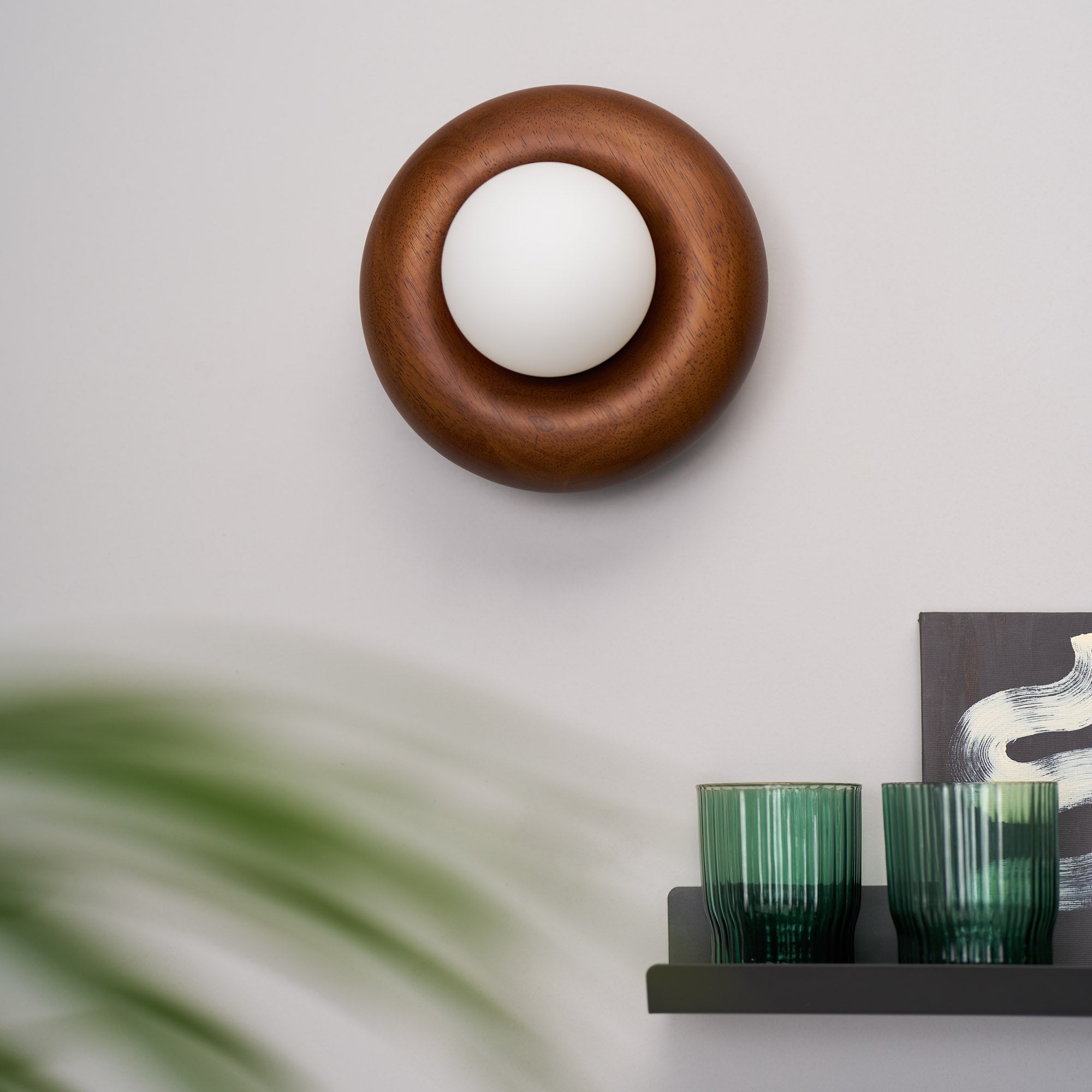 Plank Hardware Lighting NOVI Doughnut Wall Light - Walnut