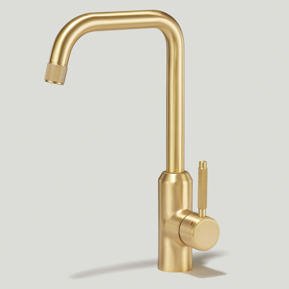 ARMSTRONG Knurled Kitchen Mixer Tap - Brass