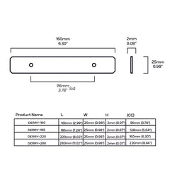 Plank Hardware Backplates DERRY Handle Backplate - Brass