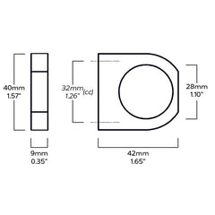 Plank Hardware Handles & Knobs 40mm (32mm CC) KNIGHT Ring Pull - Satin Nickel