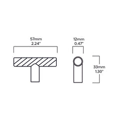 Plank Hardware Handles & Knobs SEARLE Swirled Single T Handle - Stainless Steel