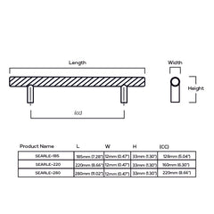 Plank Hardware Handles & Knobs SEARLE Swirled T-Bar Handle - Stainless Steel