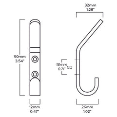 Plank Hardware Hooks HOFFMAN Tapered Top Hook - Black